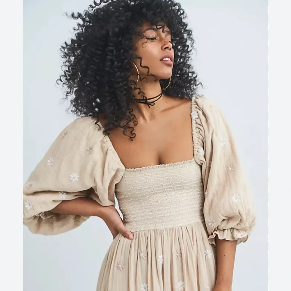 Free People Dahlia Beige Floral Maxi Dress - Picture 2 of 3